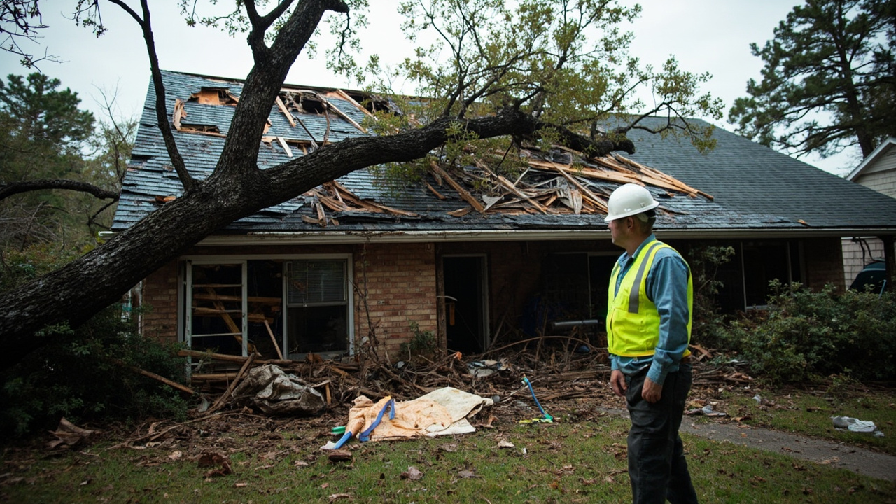 Storm roof damage repair Sherwood AR